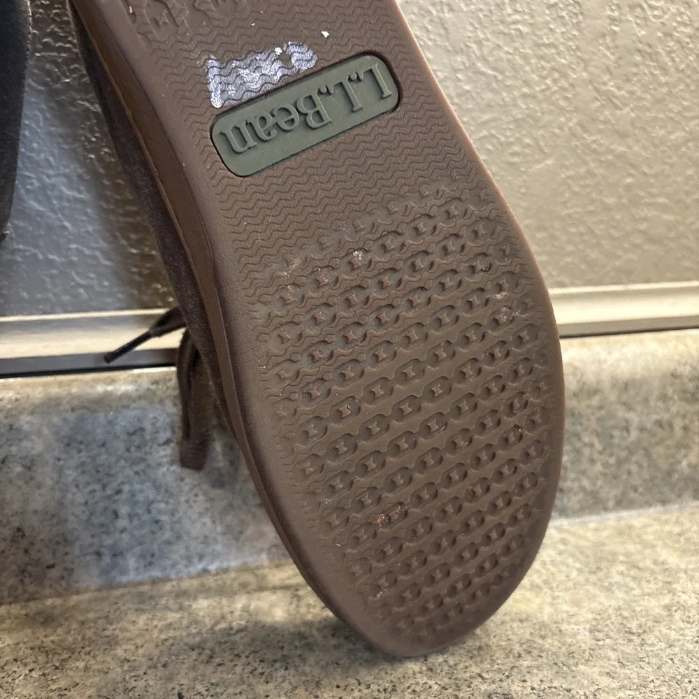 LL Bean Campside 2-Eye Brown Canvas Boat Shoe Loafers 505999 Men's Size 9.5M